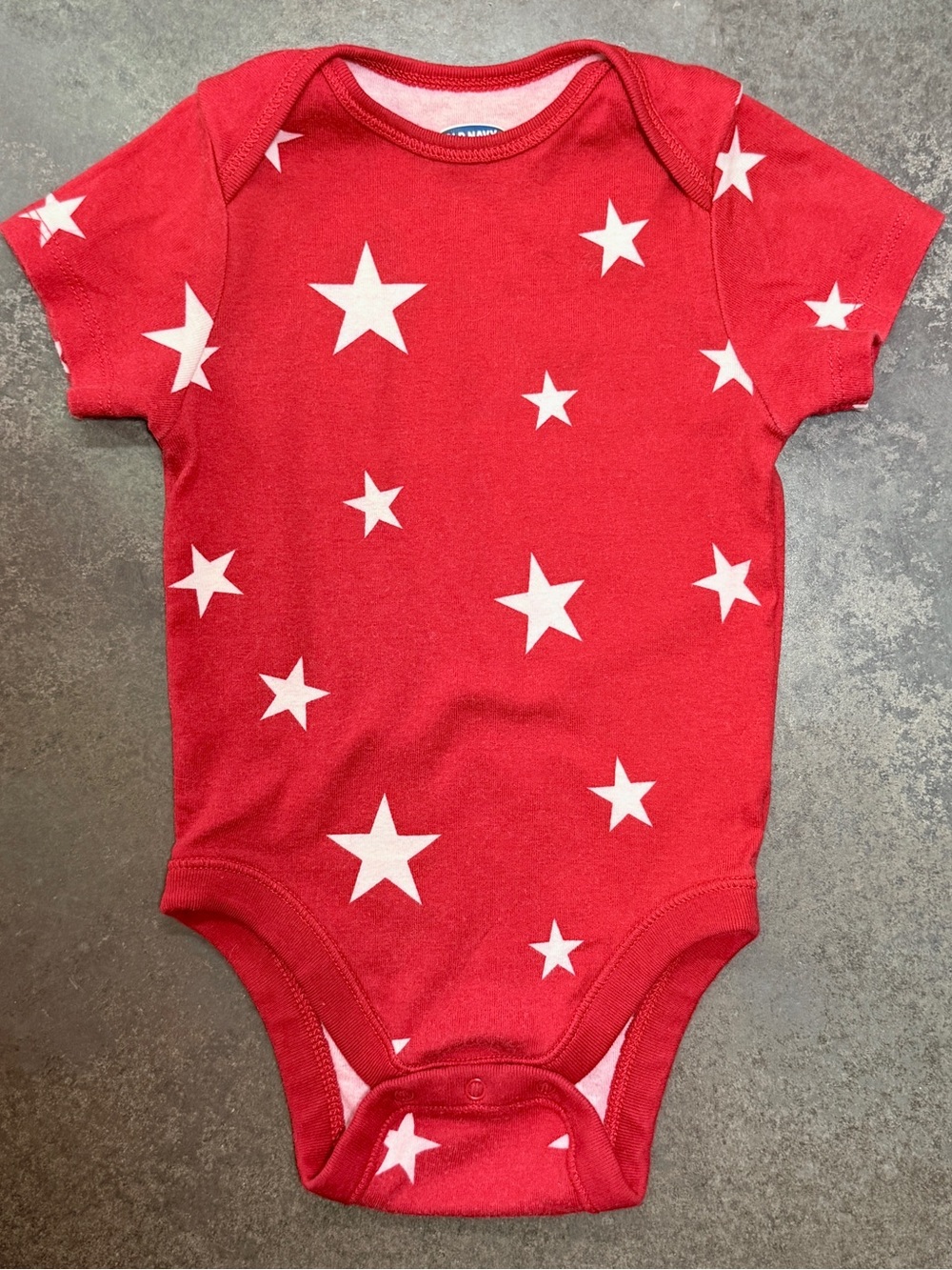 Old Navy Red White Star Print Bodysuit 12-18M